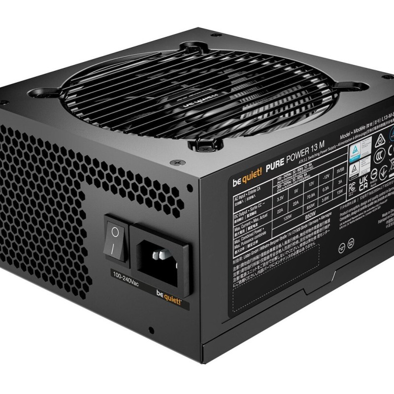 Be Quiet Pure Power 13 M 850W Μαύρο Τροφοδοτικό Υπολογιστή Full Modular 80 Plus Gold