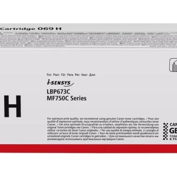 Canon 069H Γνήσιο Toner Laser Εκτυπωτή Κυανό High Yield 5500 Σελίδων (5097C002)