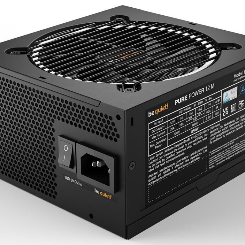 Be Quiet Pure Power 12 M 850W Μαύρο Τροφοδοτικό Υπολογιστή Full Modular 80 Plus Gold