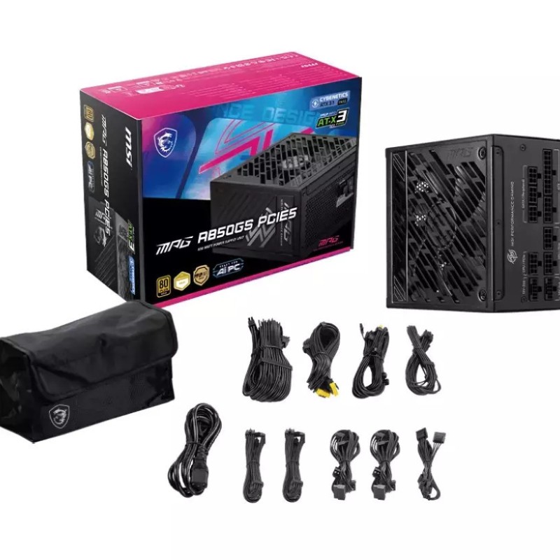 MSI A850GS 850W Μαύρο Τροφοδοτικό Υπολογιστή Full Modular 80 Plus Gold