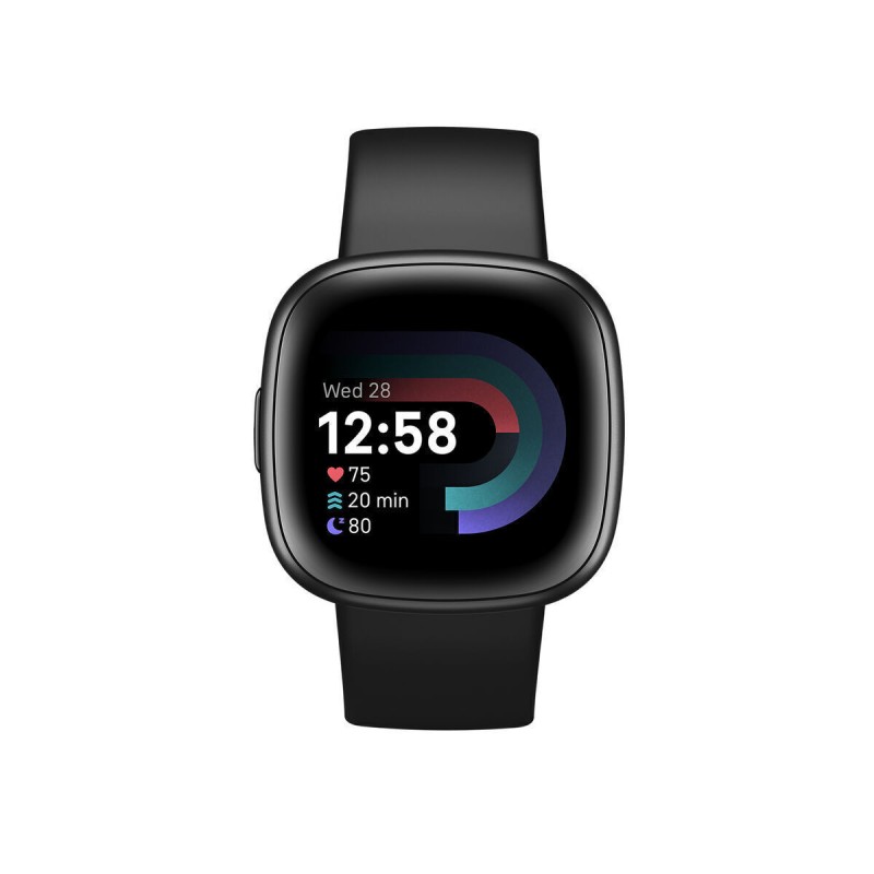 Fitbit Versa 4 Aluminium 41mm Αδιάβροχο Smartwatch με Παλμογράφο (Μαύρο)