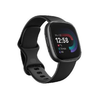 Fitbit Versa 4 Aluminium 41mm Αδιάβροχο Smartwatch με Παλμογράφο (Μαύρο)