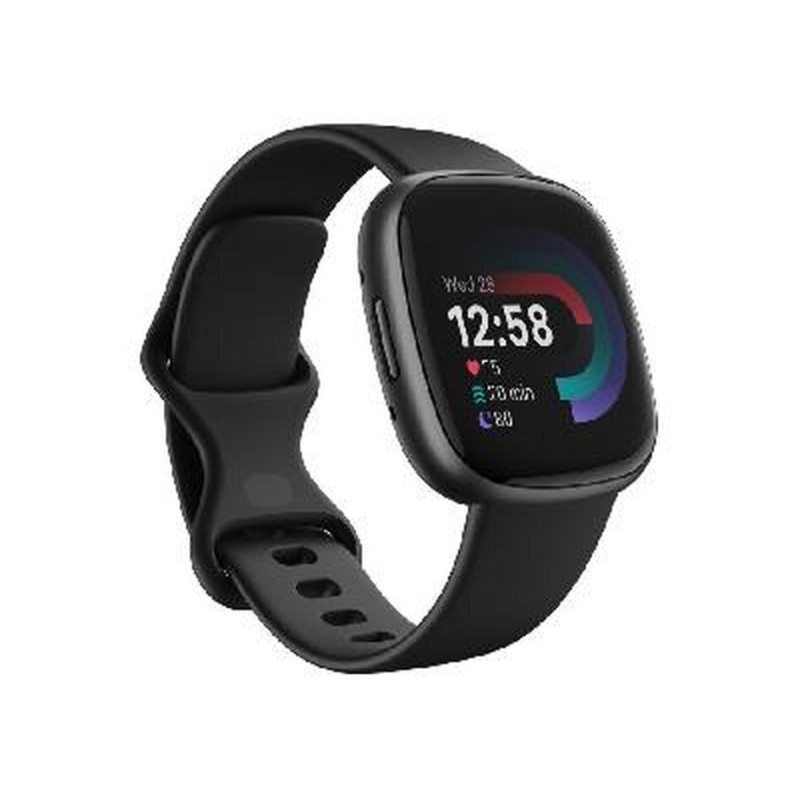 Fitbit Versa 4 Aluminium 41mm Αδιάβροχο Smartwatch με Παλμογράφο (Μαύρο)