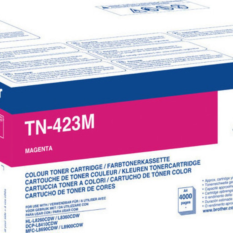 Brother TN-423M Γνήσιο Toner Laser Εκτυπωτή Ματζέντα High Yield 4000 Σελίδων (TN-423M)