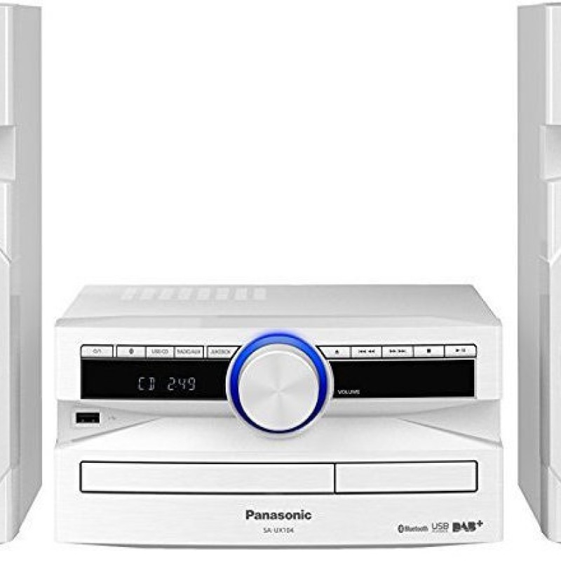 Panasonic Ηχοσύστημα 2.0 SC-UX104 SC-UX104EG-W 300W με CD / Digital Media Player και Bluetooth Λευκό