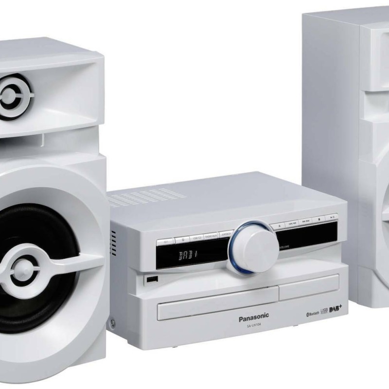 Panasonic Ηχοσύστημα 2.0 SC-UX104 SC-UX104EG-W 300W με CD / Digital Media Player και Bluetooth Λευκό