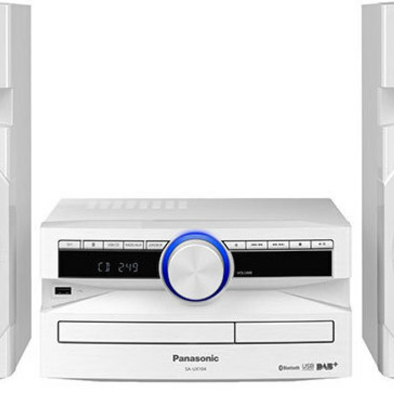Panasonic Ηχοσύστημα 2.0 SC-UX104 SC-UX104EG-W 300W με CD / Digital Media Player και Bluetooth Λευκό