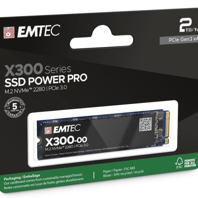 Emtec X300 SSD 2TB M.2 NVMe PCI Express 3.0 ECSSD2TX300