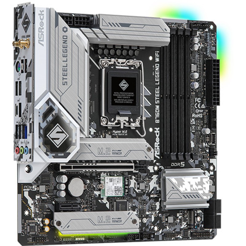 ASRock B760M Steel Legend WiFi Motherboard Micro ATX με Intel 1700 Socket
