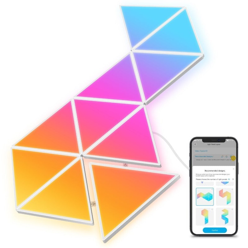 Govee Διακοσμητικό Φωτιστικό με Φωτισμό RGB Hexagon LED Λευκό 10τμχ B6067301