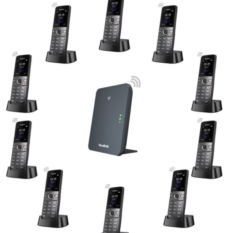 Yealink W79P Ασύρματο Τηλέφωνο IP 10 γραμμών Μαύρο
