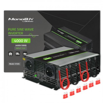 Qoltec Inverter Καθαρού Ημιτόνου 4000W 12V Μονοφασικό 51935