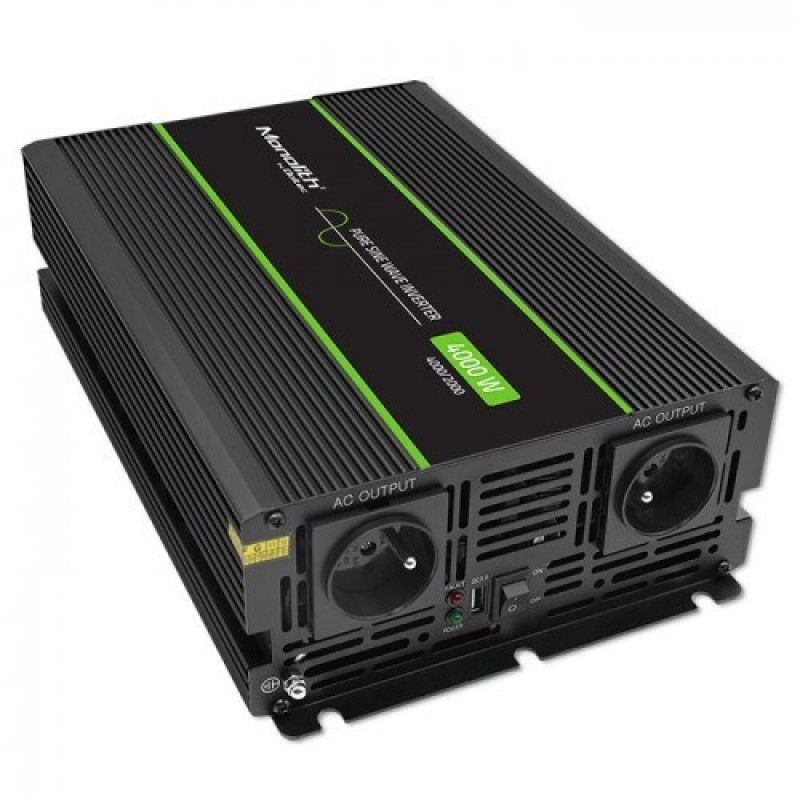Qoltec Inverter Αυτοκινήτου Καθαρού Ημιτόνου 4000W για 12V DC
