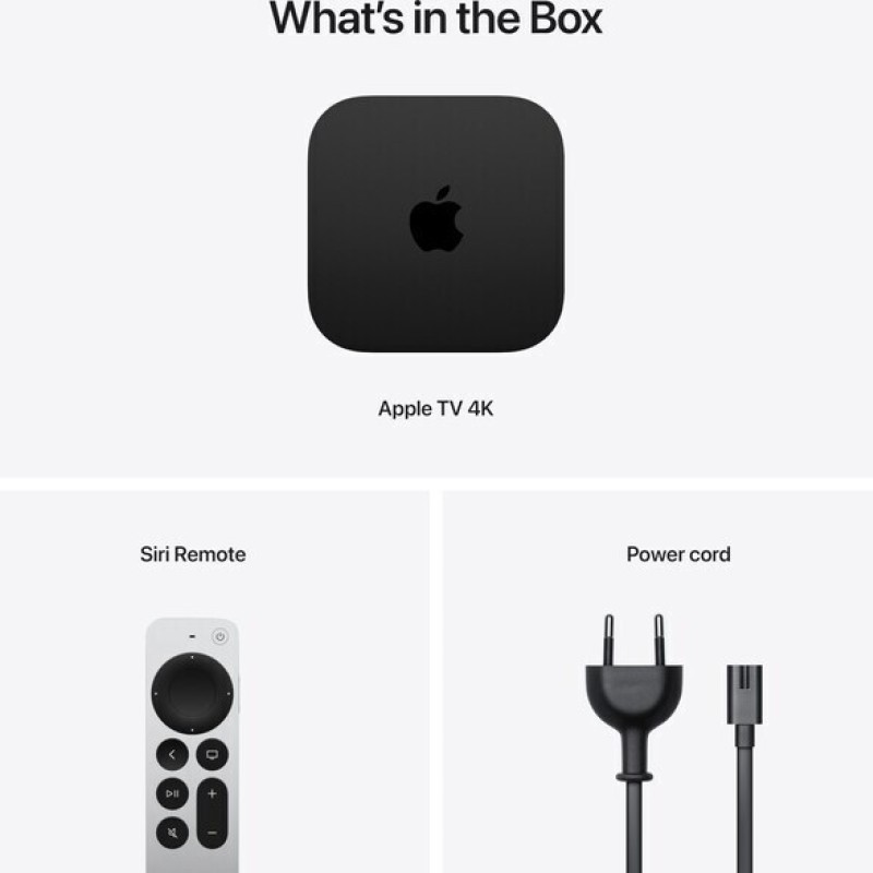 Apple TV Box 4K (3rd generation) MN893 4K UHD με WiFi και 128GB Αποθηκευτικό Χώρο με Λειτουργικό tvOS και Siri