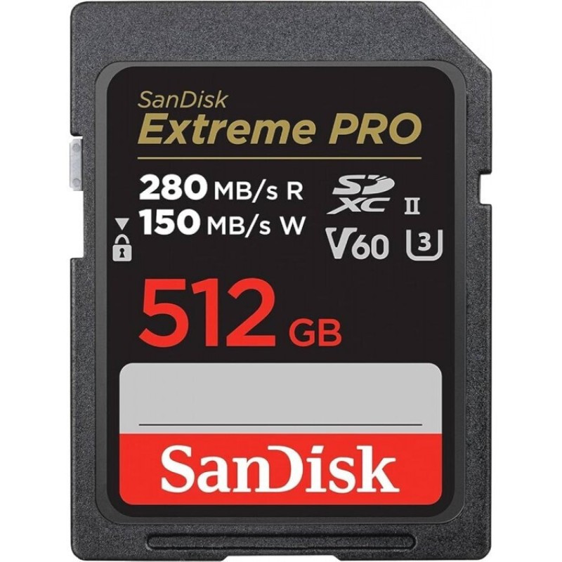 Sandisk Extreme Pro SDXC 512GB Class 10 U3 V60 UHS-I