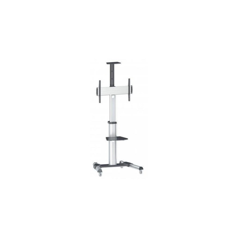 Manhattan Aluminum Height-Adjustable Multimedia Βάση Τηλεόρασης Δαπέδου έως 70