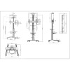 Manhattan Aluminum Height-Adjustable Multimedia Βάση Τηλεόρασης Δαπέδου έως 70