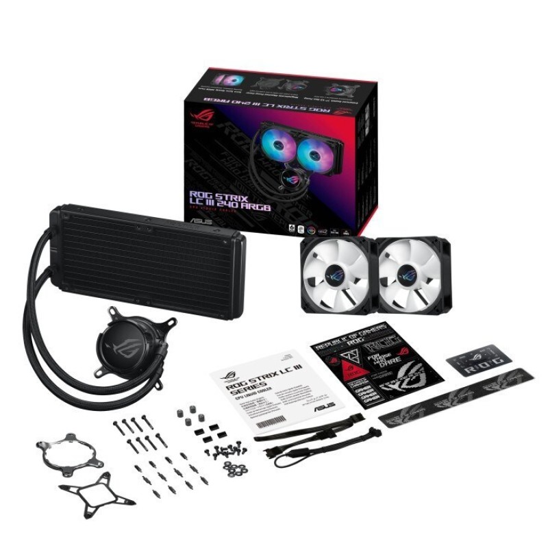 Asus ROG Strix LC III 240 (v1) Υδρόψυξη Επεξεργαστή Διπλού Ανεμιστήρα 120mm για Socket AM4/AM5/1700/1200 με ARGB Φωτισμό