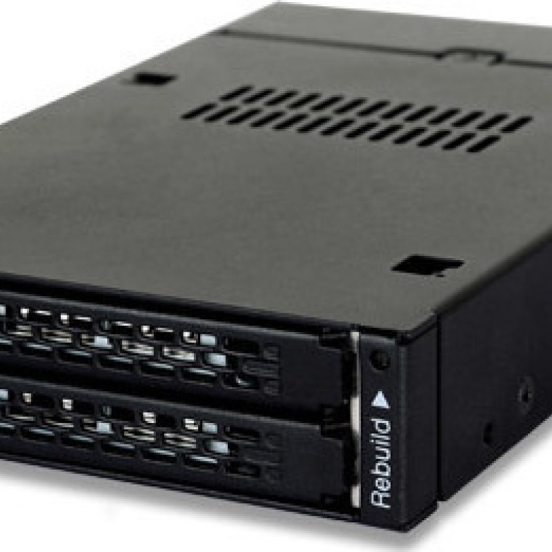 Icy Dock ToughArmor Rugged Full Metal Dual Bay RAID 2.5 Inch SATA HDD/SSD Mobile Rack for External 3.5 Inch Drive Bay Μαύρο (MB992SKR-B)