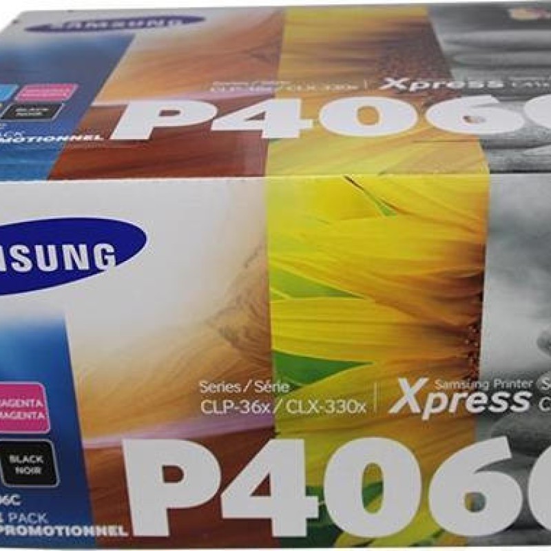 Samsung CLT-P406C Γνήσιο Multipack Toner Laser Εκτυπωτή Μαύρο/Κίτρινο/Κυανό/Ματζέντα 4τμχ (SU375A)