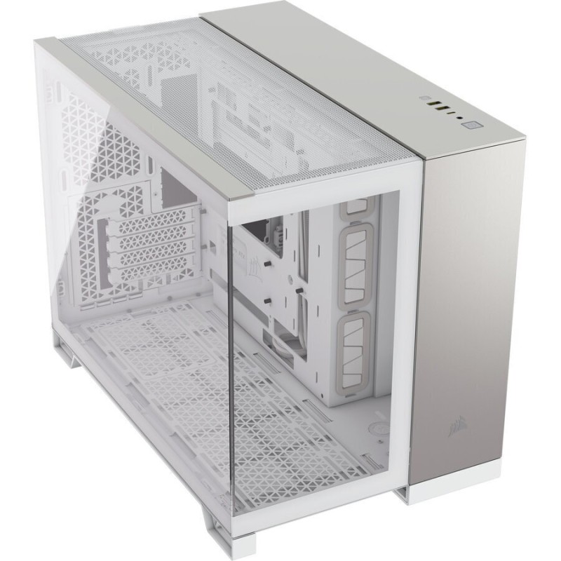 Corsair 2500X Gaming Micro Tower Κουτί Υπολογιστή με Πλαϊνό Παράθυρο White/Satin Gray Aluminum
