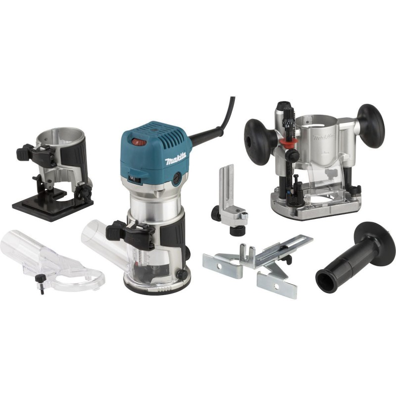 Makita RT0702CX2J Κάθετη Φρέζα 710W με Ρύθμιση Ταχύτητας και με Σύστημα Αναρρόφησης