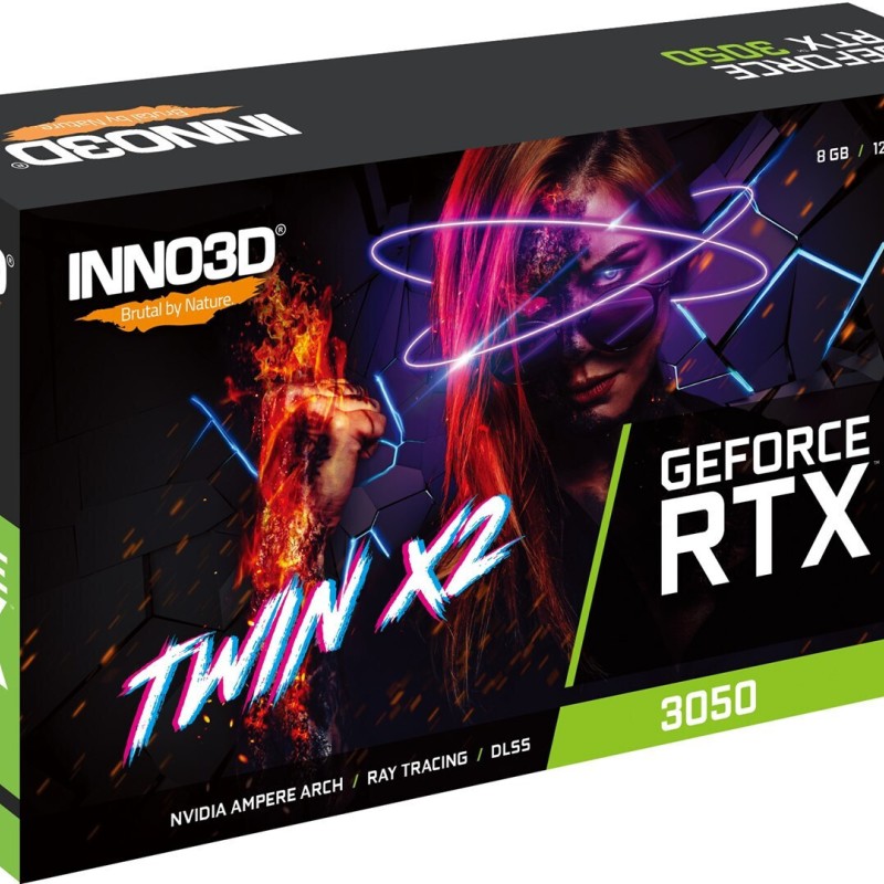 Inno 3D GeForce RTX 3050 8GB GDDR6 Twin X2 Κάρτα Γραφικών N30502-08D6-1711VA41