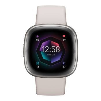 Fitbit Sense 2 Aluminium Αδιάβροχο Smartwatch με Παλμογράφο (Silver / White)