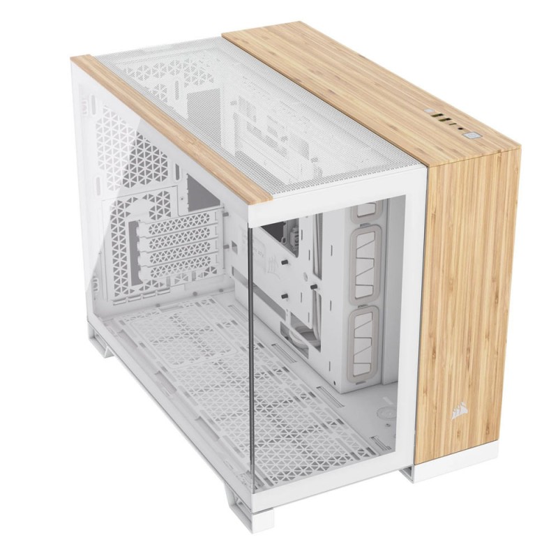 Corsair 2500X Gaming Micro Tower Κουτί Υπολογιστή με Πλαϊνό Παράθυρο White/Bamboo Wood