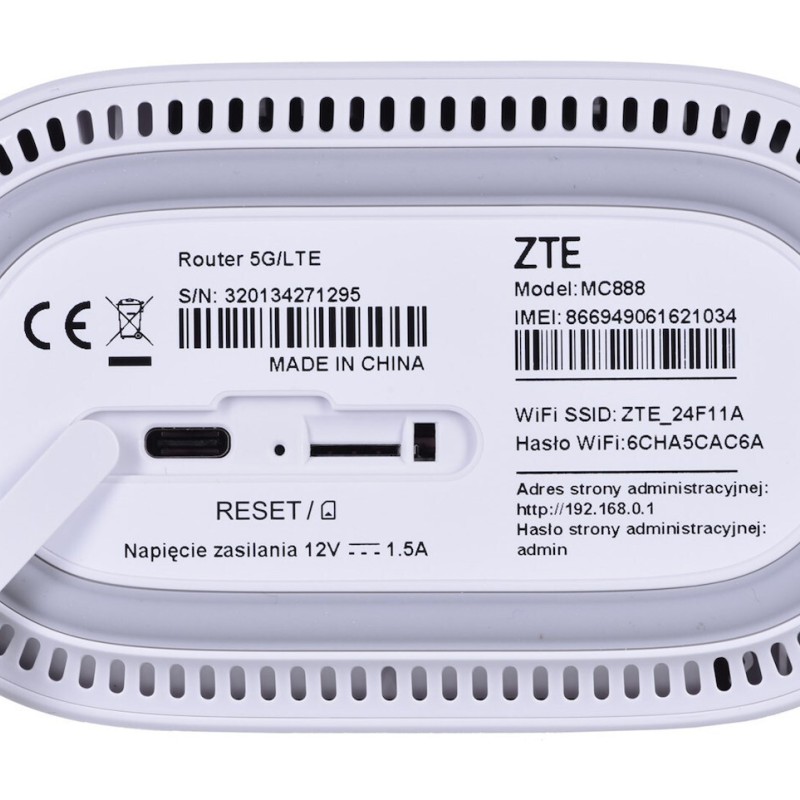 ZTE MC888 Ασύρματο 5G Mobile Router Wi‑Fi 6 με 2 Θύρες Ethernet