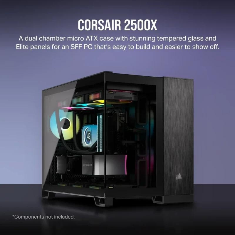 Corsair 2500X Gaming Mini Tower Κουτί Υπολογιστή με Πλαϊνό Παράθυρο Black/Obsidian Aluminum