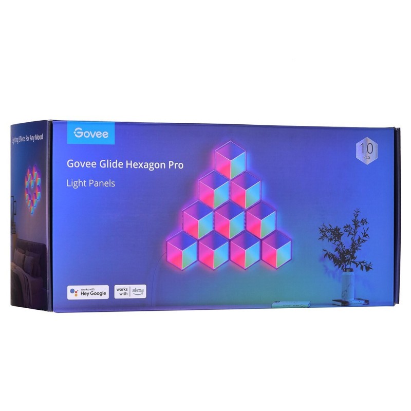 Govee H6066 Διακοσμητικό Φωτιστικό με Φωτισμό RGB Hexagon LED Λευκό 10τμχ H6066302