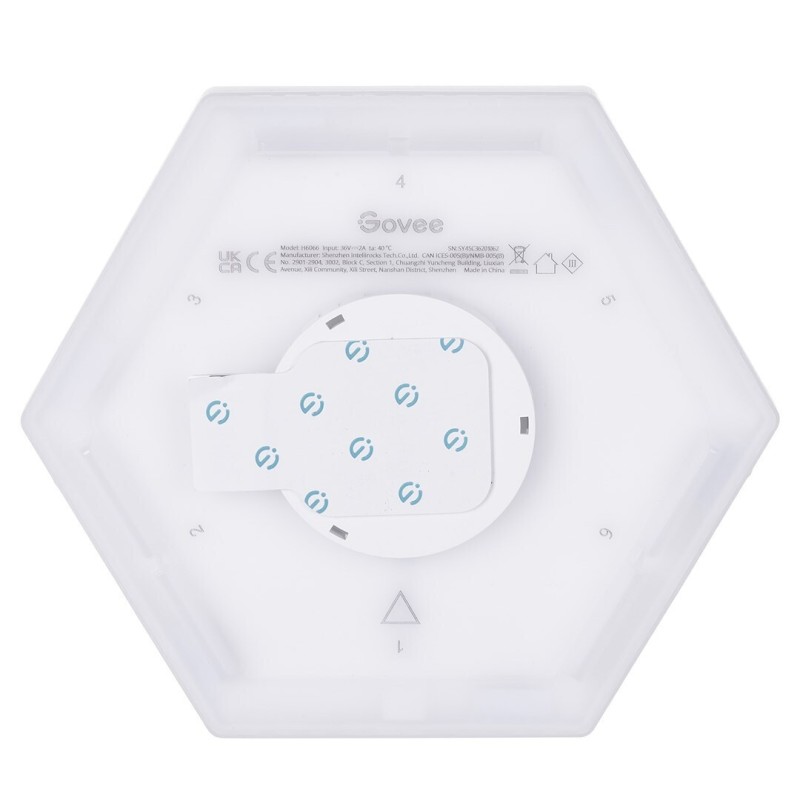 Govee H6066 Διακοσμητικό Φωτιστικό με Φωτισμό RGB Hexagon LED Λευκό 10τμχ H6066302