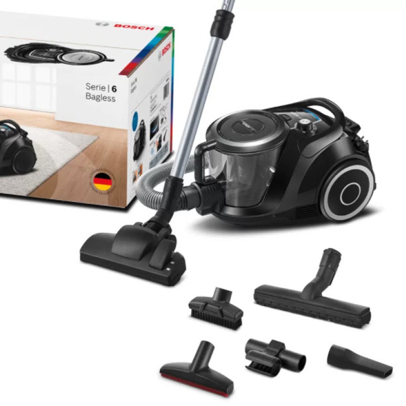 Bosch BGC41XSIL Ηλεκτρική Σκούπα 700W με Σακούλα 2.4lt Μαύρη