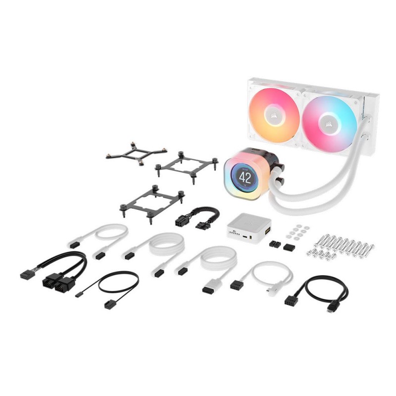 Corsair iCUE Link Titan RX RGB LCD Υδρόψυξη Επεξεργαστή Διπλού Ανεμιστήρα 120mm για Socket AM4/AM5/1700 Λευκή