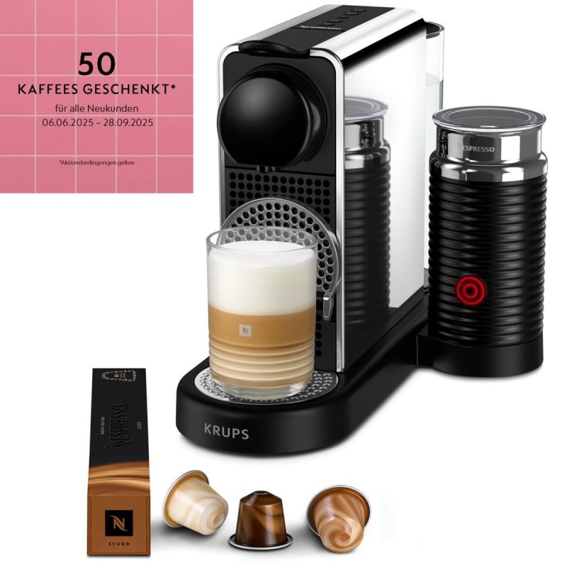 Krups CitiZ & Milk Καφετιέρα για Κάψουλες Nespresso με Αφρογαλιέρα Μαύρη
