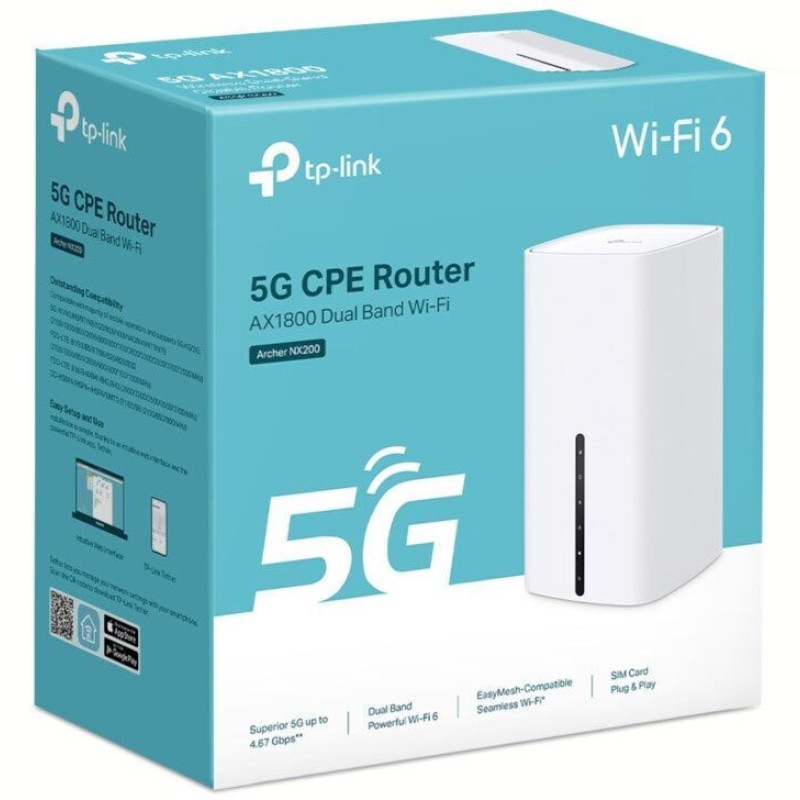 TP-LINK Archer NX200 v1 Ασύρματο 5G Mobile Router Wi‑Fi 6 με 2 Θύρες Gigabit Ethernet