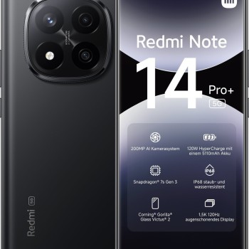 Xiaomi Redmi Note 14 Pro+ 5G Dual SIM (8/256GB) Midnight Black