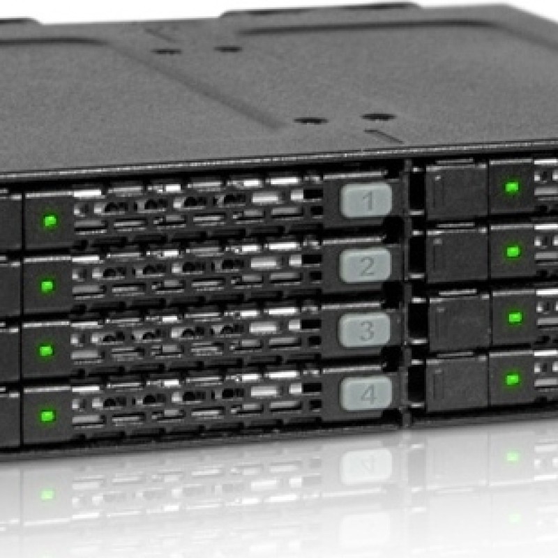 Icy Dock ToughArmor Rugged Full Metal 8-Bay 2.5 Inch SATA HDD/SSD (7mm) Backplane Cage for External 5.25 Inch Bay Μαύρο (MB998SP-B)
