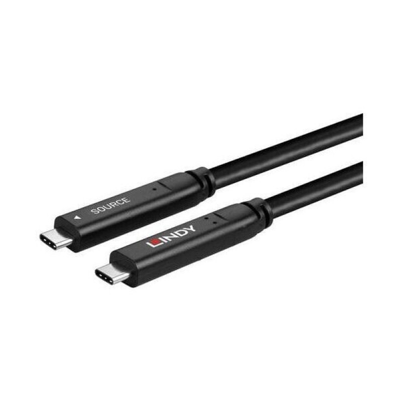 Lindy USB 3.2 Cable USB-C male - USB-C 60W Μαύρο 10m (43333)
