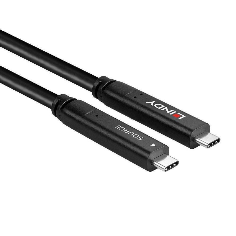 Lindy USB 3.2 Cable USB-C male - USB-C 60W Μαύρο 10m (43333)