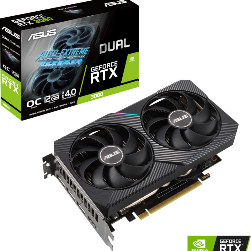 Asus GeForce RTX 3060 12GB GDDR6 Dual V2 OC Κάρτα Γραφικών 90YV0GB2-M0NA10