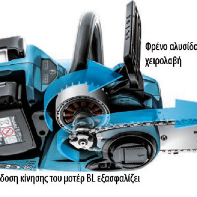 Makita DUC353Z Αλυσοπρίονο Μπαταρίας Solo Brushless 36V 5.2kg με Λάμα 35cm DUC353Z