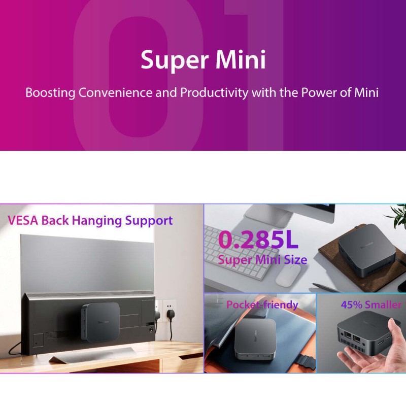 BlackView MP80 Mini PC (N-Series N97/16GB DDR4/1TB SSD/W11 Pro)