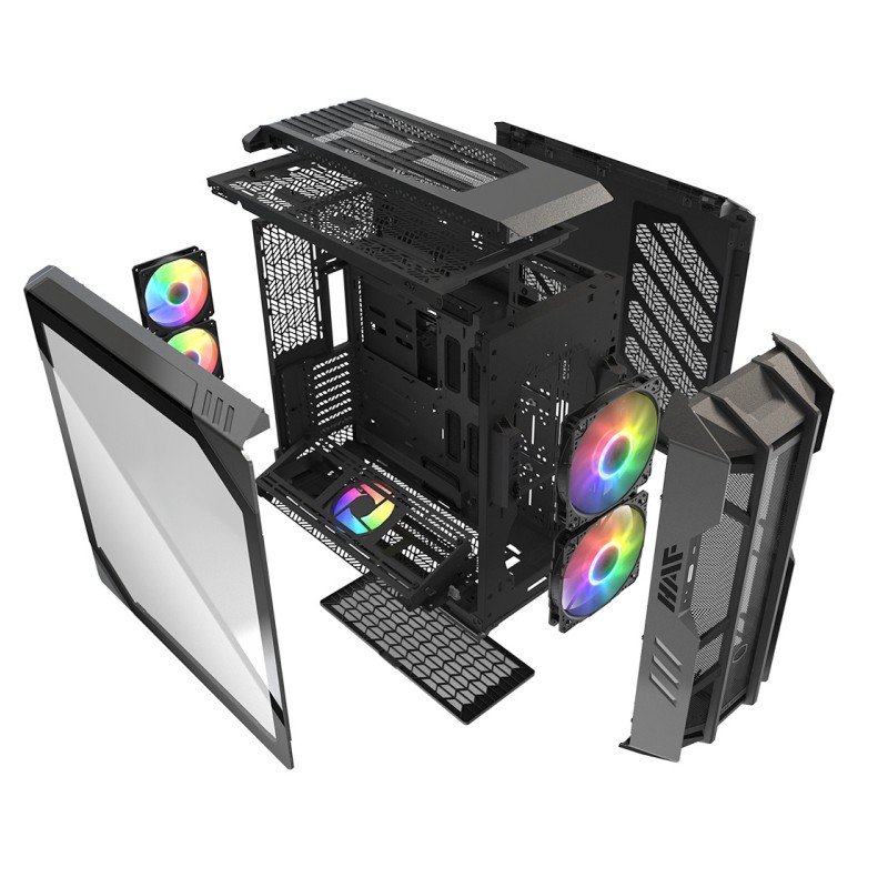 CoolerMaster HAF 700 The Berserker Gaming Full Tower Κουτί Υπολογιστή με Πλαϊνό Παράθυρο και RGB Φωτισμό Titanium Grey