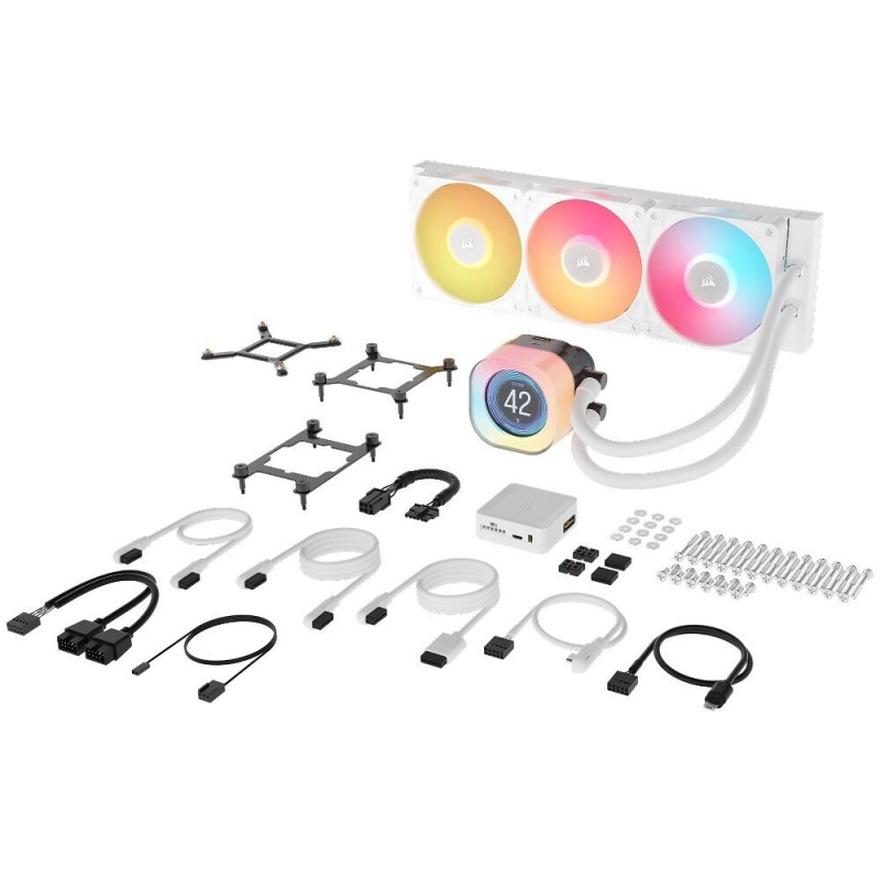 Corsair ICUE Link Titan RX Υδρόψυξη Επεξεργαστή Τριπλού Ανεμιστήρα 120mm για Socket AM4/AM5/1700 με RGB Φωτισμό Λευκή
