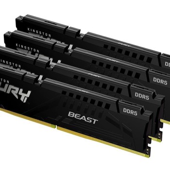 Kingston Fury Beast DDR5 128GB RAM με 4x32GB Modules και Ταχύτητα 5600 για Desktop KF556C40BBK4-128