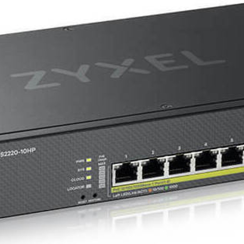 Zyxel GS2220-10HP Managed L2 PoE+ Switch με 8 Θύρες Gigabit (1Gbps) Ethernet και 2 SFP Θύρες