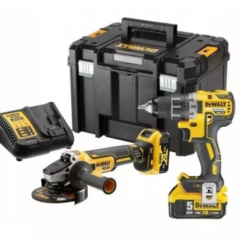 Dewalt DCK2020P2T Σετ Γωνιακός Τροχός & Δραπανοκατσάβιδο 18V με 2 Μπαταρίες 5Ah και Θήκη
