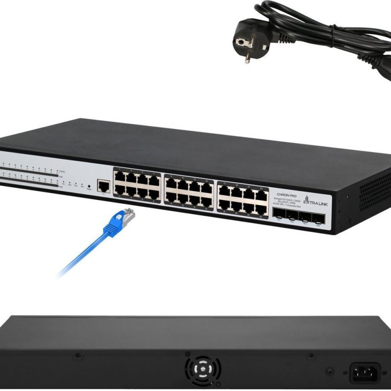 Extralink Chiron Pro Managed L3 PoE+ Switch με 24 Θύρες Ethernet και 4 SFP Θύρες